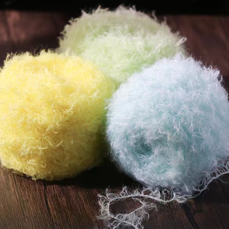 Wholesale sheep roll wool ball special thread doll plush wool teddy roll wool hand woven fancy thread
