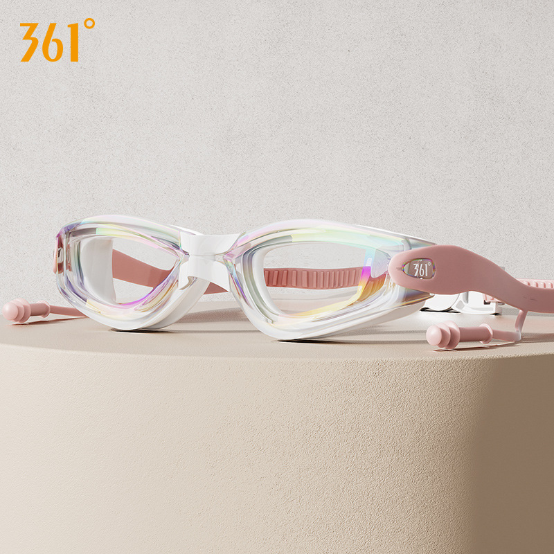 Picture of 361 degree swimming goggles earplugs integrated swimming glasses widened field of vision myopia glasses colorful electroplated swimming glasses