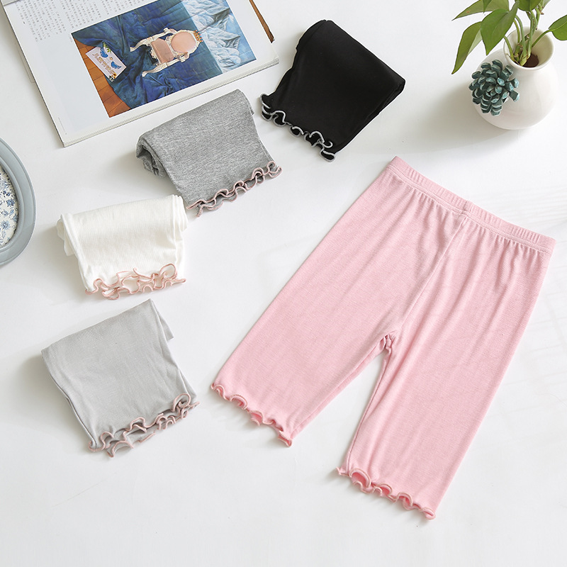 Picture of Girls' Five-Point Pants 2024 Summer New Thin Modal Leggings Kidsren's Pants Baby Mid-Pants Shorts