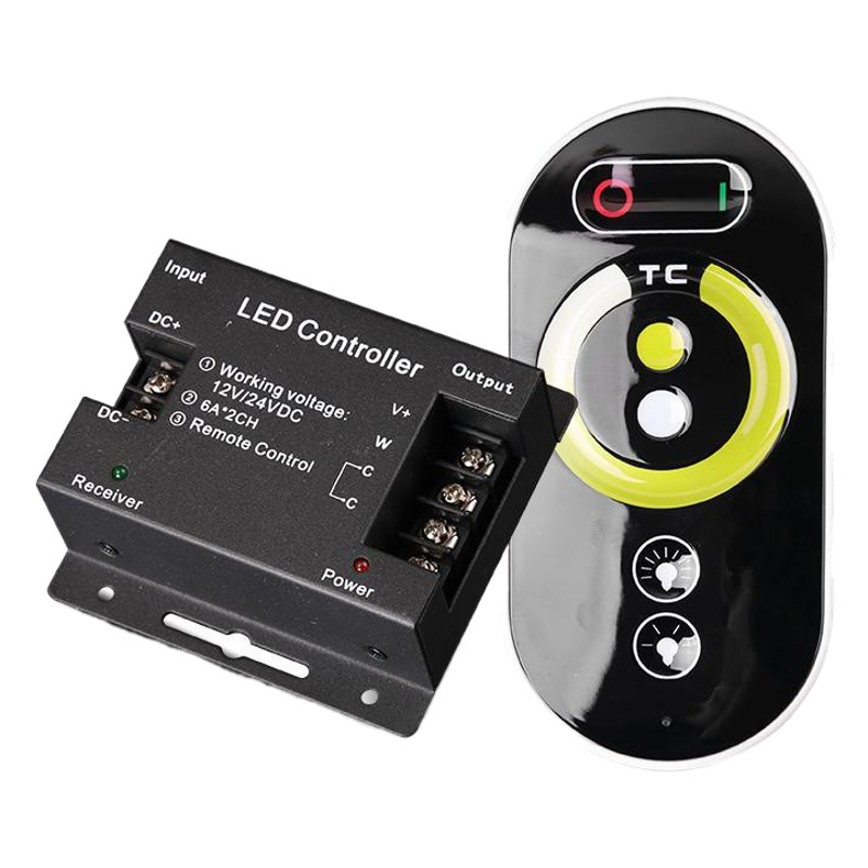 Color box remote control controller suit RF wireless RF touch remote control cct two-color temperature lamp with iron shell controller