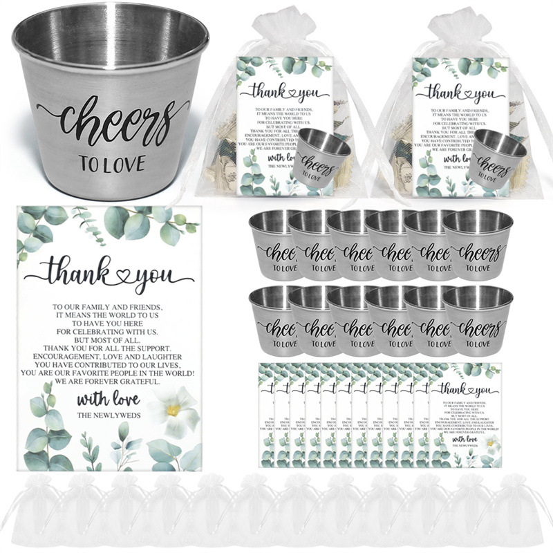 Cross-Border Wedding Banquet Gift Stainless Steel Shot Glass Set Bride Gift Party Engagement Party Party Gift