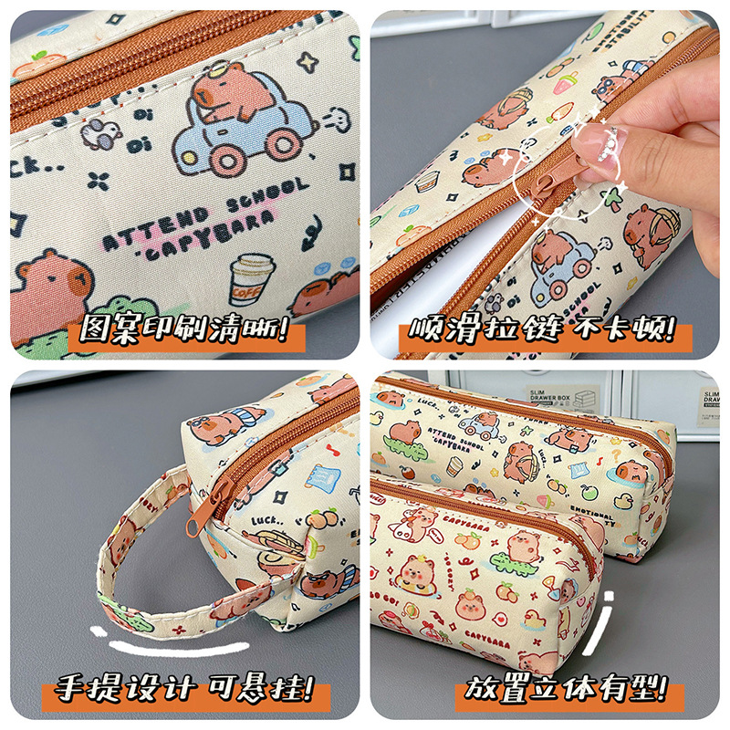 Picture of Kapibala Pencil Case Cute Capybara Stationery Bag Student Pencil Case Cross-border Cartoon Large Capacity Stationery Storage Bag