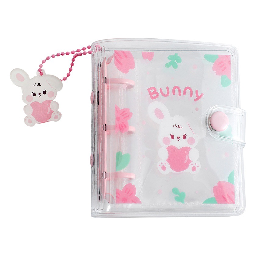 K-Style of Pvc Cartoon Loose-Leaf Book Three-Hole Photo Album Girl Sticker Storage Book DIY Hand Ledger Small Card Collection Book