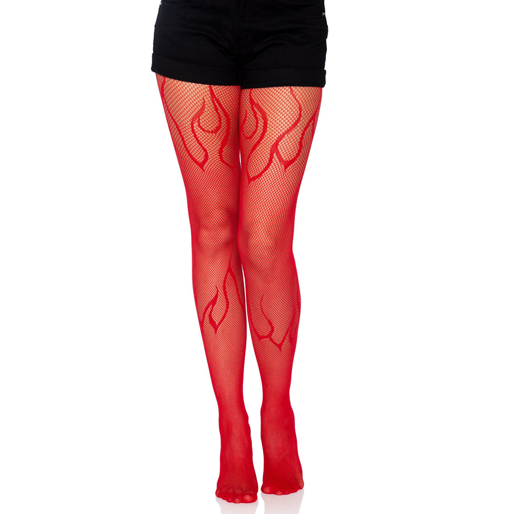 Picture of Internet Celebrating Halloween Nets Skull Spider Web Hollow Fishnet Stockings Pure White Silk Stockings Sexy Black Silk
