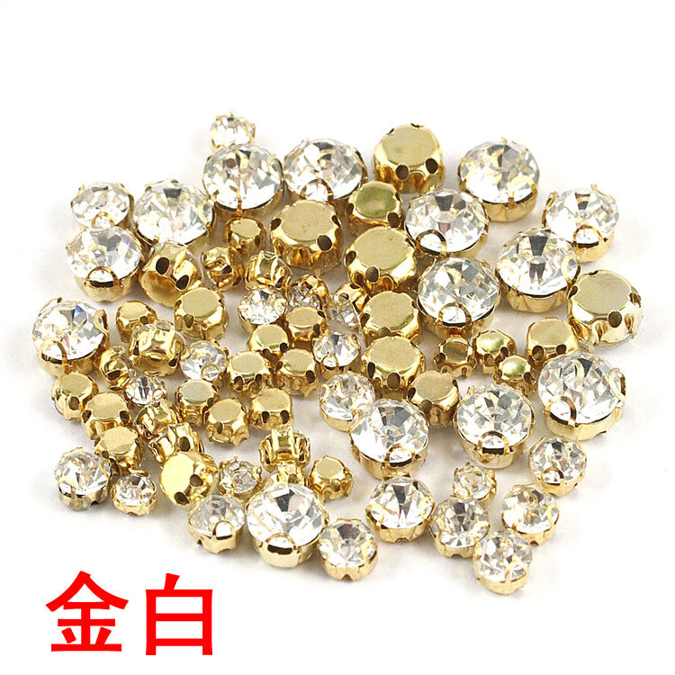 Picture of Binaural hand-stitched glass d-shaped claw drill rhinestone D-shaped crystal grab drill handmade diy wedding dress accessories material