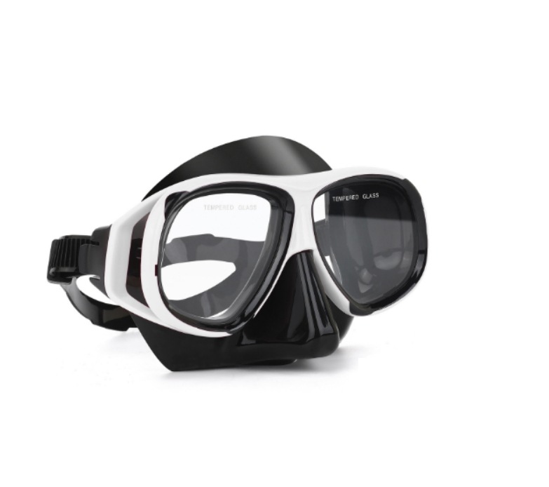 Picture of wave professional snorkeling two-piece silicone full dry breathing tube large frame with degrees diving goggles