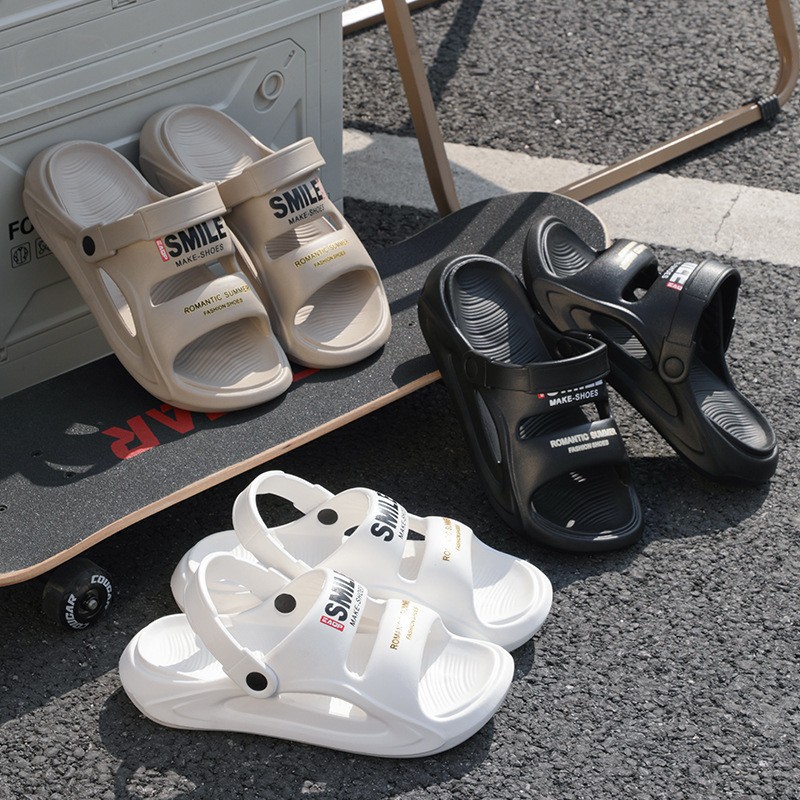 Cross-border hair and excrement feeling summer one-word drag leisure outdoor beach sports tide national tide eva slippers men's wholesale