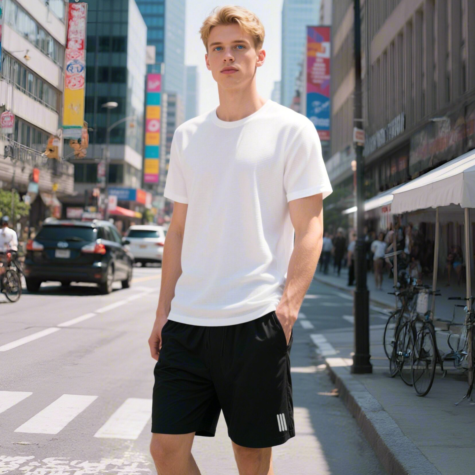 Picture of New Casual suit Men's Summer Thin Breathable Quick-drying Short-sleeved Shorts Green plus size Loose Sports Two-piece Set