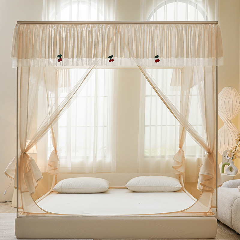 Summer Mosquito Net Household Kidsren's Guest U-Shaped Three-Door Anti-Fall Mosquito Net Thickeneded and Heightened Bed Sheet Bedding