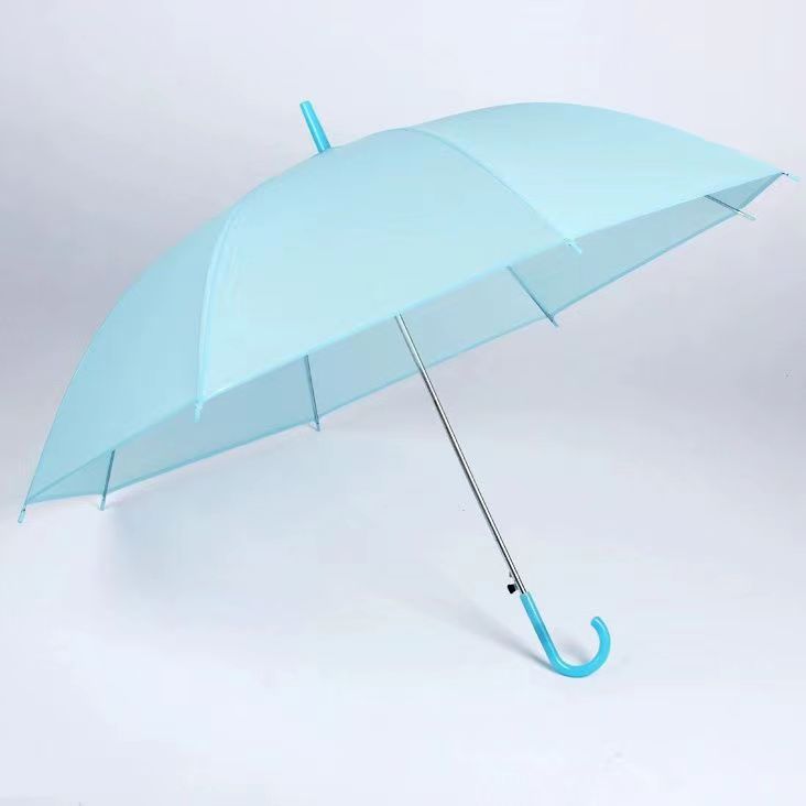 Picture of Transparent Umbrella Men and Women Internet Celebrity ins Cute Semi-automatic Straight Handle Photography Small Fresh Sunshade Sunny Umbrella Frosted Umbrella