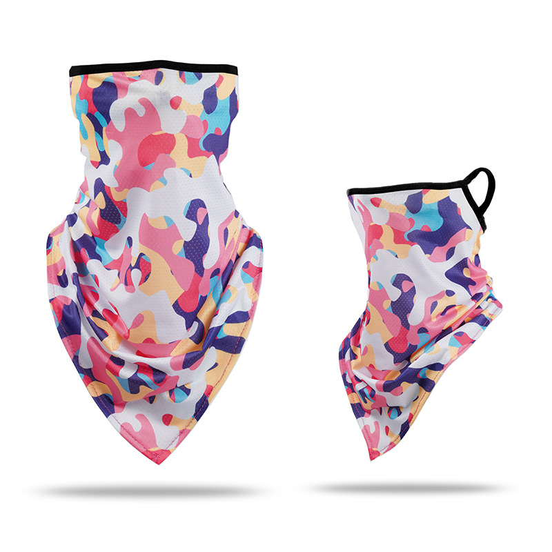 Picture of Ice Silk Ear Hanging Mask Triangle Towel Neck Set Mesh Sunscreen Outdoor Riding Fishing Windproof Scarf Men's and Women's Face Towel Summer