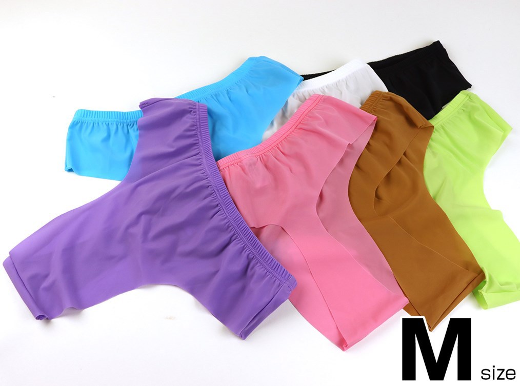 Picture of One-piece low waist underwear Ice Silk stretch men's thong sexy breathable comfortable men's T pants shorts