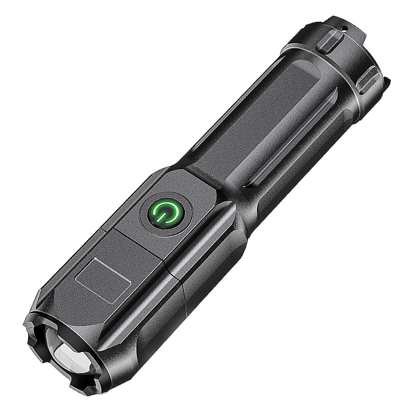 Strong light zoom flashlight TEMU explosion outdoor multifunctional portable household small flashlight telescopic zoom lighting