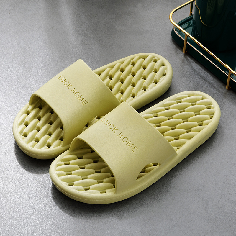 Picture of Summer Bathroom Soft Bottom Slip-on Feeling Slippers Women's Home Indoor Sanitary Hotel Bathing Household Leakage Non-slip Slippers Men's Slippers