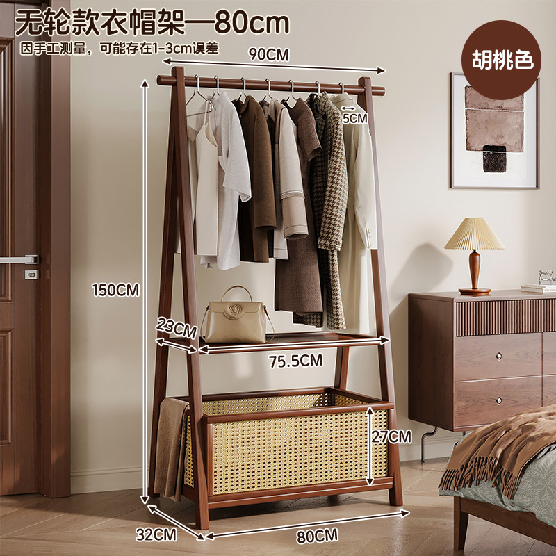 Picture of Vertical hanger floor simple coat rack rack for hanging clothes in a home room is foldable and durable drying rack