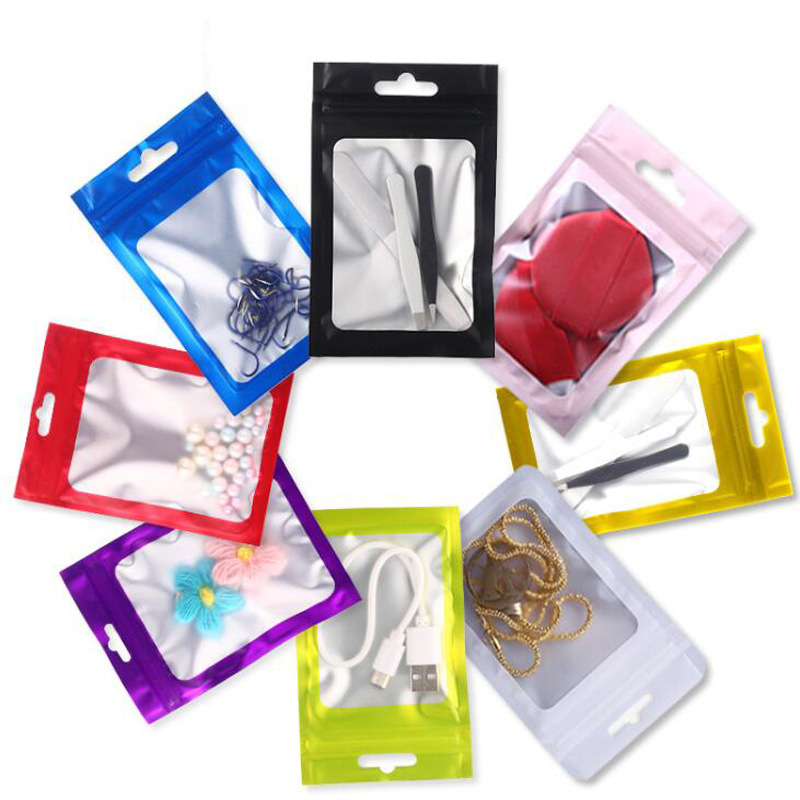 Picture of Color dumb aluminum window bone bag jewelry gift self-sealing bag digital electronic products packaging bag spot wholesale