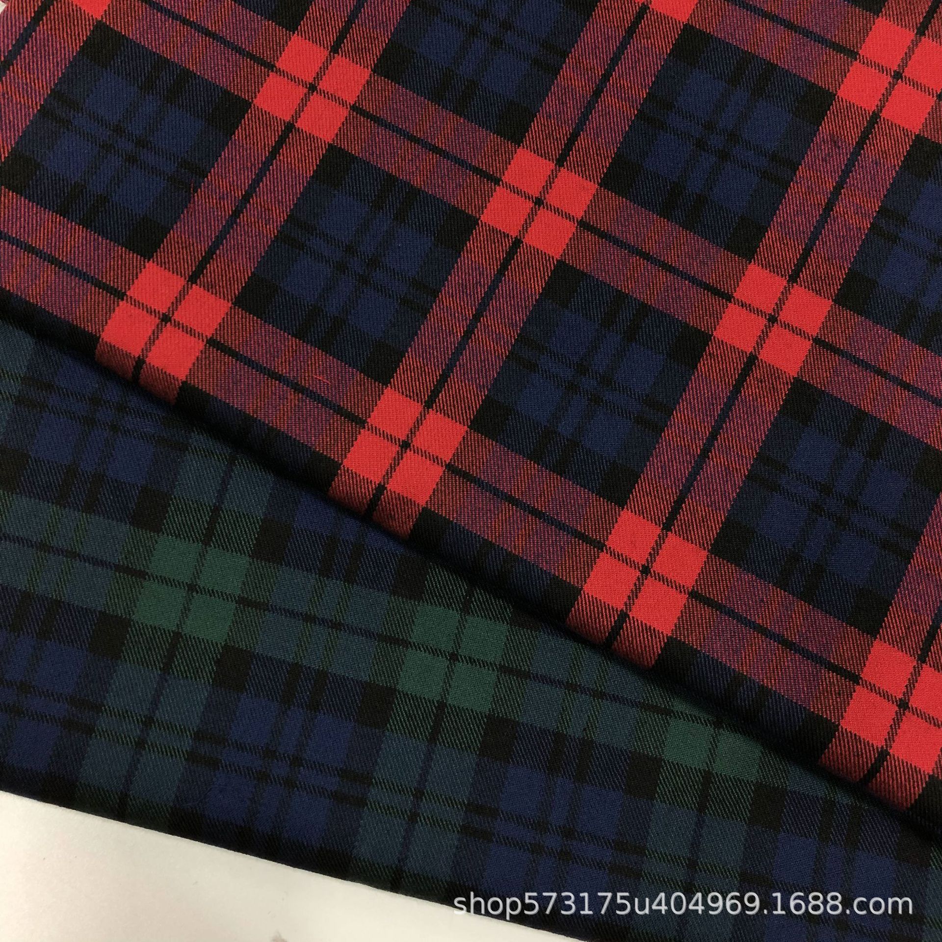 Green Mori JK uniform skirt fabric school uniform suit trench coat children's clothing fabric TR yarn-dyed plaid