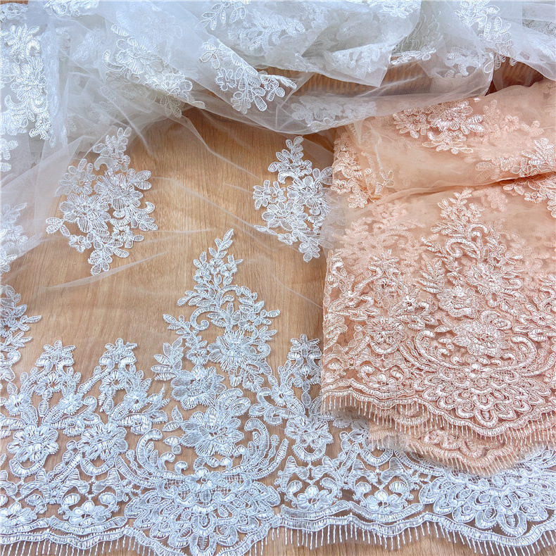 Water-Soluble Mesh Embroidery Cord Double-Sided Lace Embroidery Fabric 120cm Wedding Dress Lace Embroidery Fabric Water-Soluble Embroidery