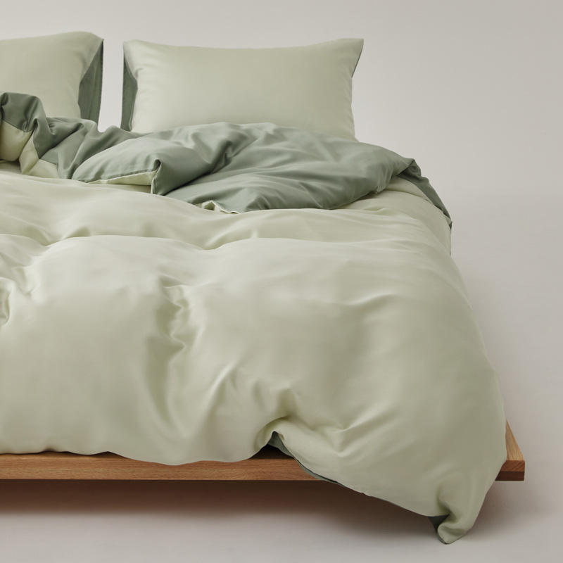 Picture of Light Luxury 60-Count Lenzing Tencel Four-Piece Set Double-Sided Lyocell Cool Ice Silk Cool Feeling Naked Sleeping Tencel Bed Bed Sheets Quilt Cover