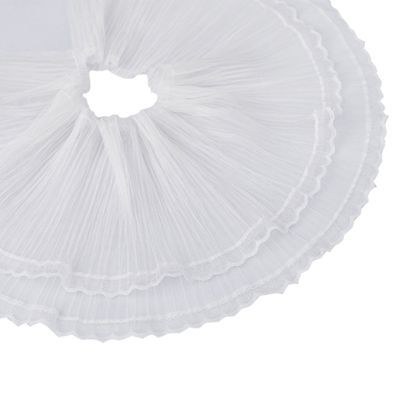 16cm Wide Black and White Double-layer Pleated Mesh Lace Handmade DIY Garment Collar Cuff Curtain Edge Decoration Accessories
