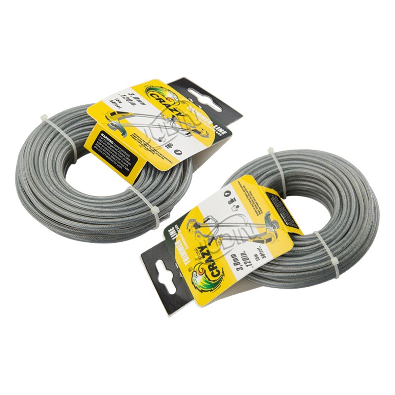 Metal type lawn mower rope 2.4mm 2.7mm 3.0mm 15 m elevator nylon wire lawn mower rope