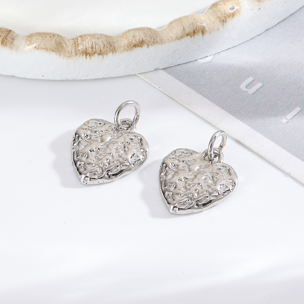 Picture of Exquisite and Small Irregular Convex Love Pendant Gloss Peach Heart Pendant DIY Bracelet Necklace Accessories