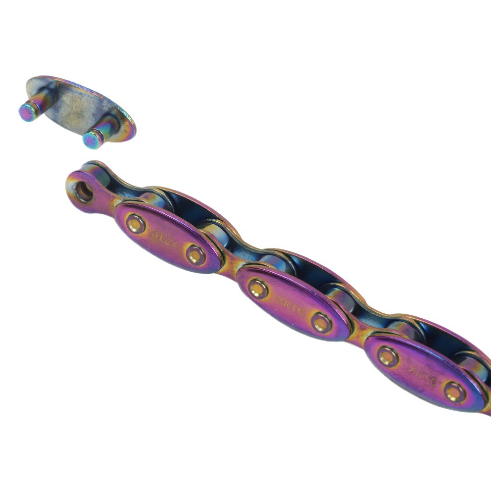 Genuine Xrtc Dead Fly Solid Teeth Colorful Rainbow Olive Chain Torpedo Chain Single Speed Bicycle Chain