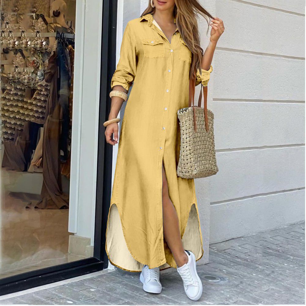 Picture of Cross-Border Women's Clothing Amazon 2025 European and American Spring and Summer New Printed Long-Sleeved Dress Fashionable Sexy Shirt Long Skirt