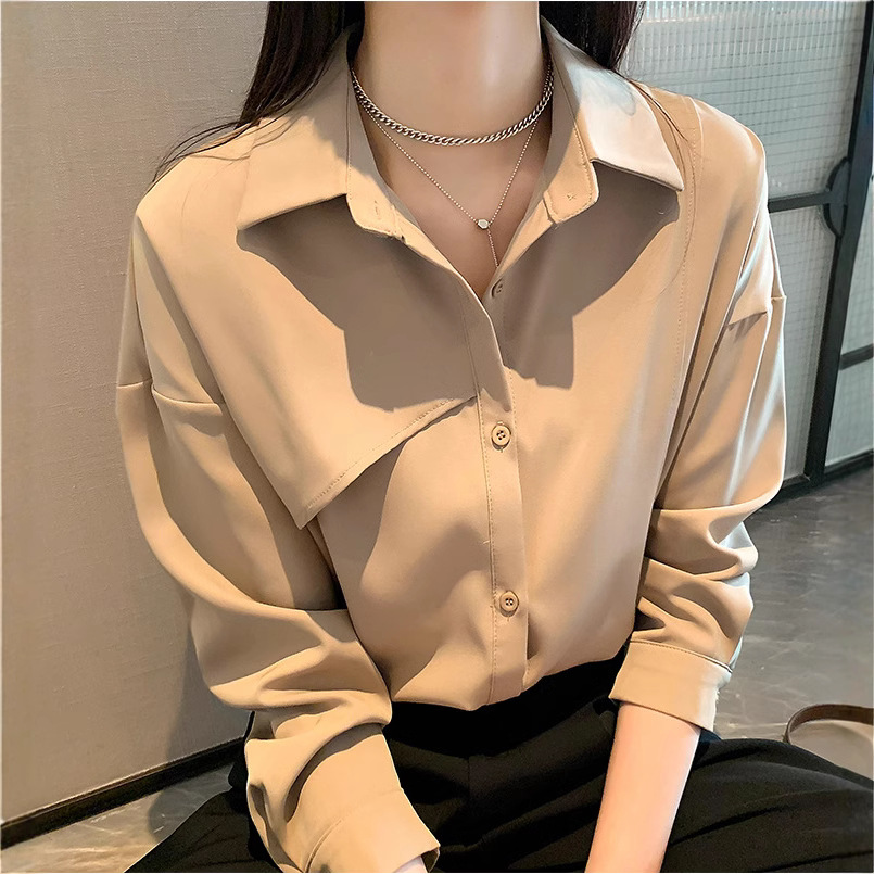 French Style Shirt Blouse Women's Spring and Autumn 2025 New Loose Stacked-on Elegant Base Shirt Light Mature Design Top