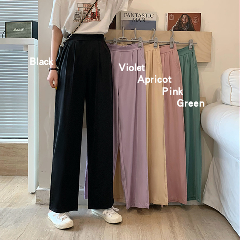 Casual Pants Women's Summer 2023 New Arrival Loose Pants High Waist Straight Wide-leg Pants All-match Western-style Pants Trousers