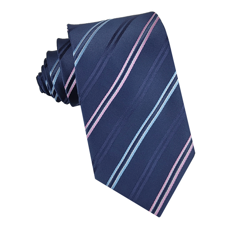 Picture of 25 New 8cm Polyester Jacquard Stripesd Tie 7cm Men's and Women's Business Formal Wear Casual High-End Red Black Blue