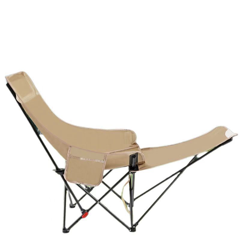 Folding Recliner Simple Folding Bed Chair Portable Moon Chair Office Lunch Break Three-Speed Adjustable Recliner with Leg Rest