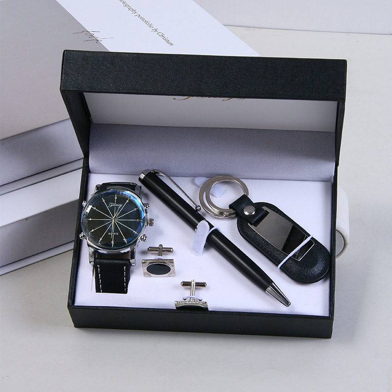 Picture of Cross-Border Small Gifts, High-End Valentine's Day Four-Piece Set, Watch Cufflinks, Pen Keychains, Practical Gift Box Set