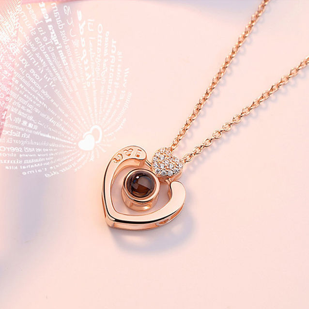Picture of Titanium Steel Japanese and Korean Peach Heart Series New Necklace for Girlfriend, Generous, Simple, Light and Luxurious, Fashionable Necklace