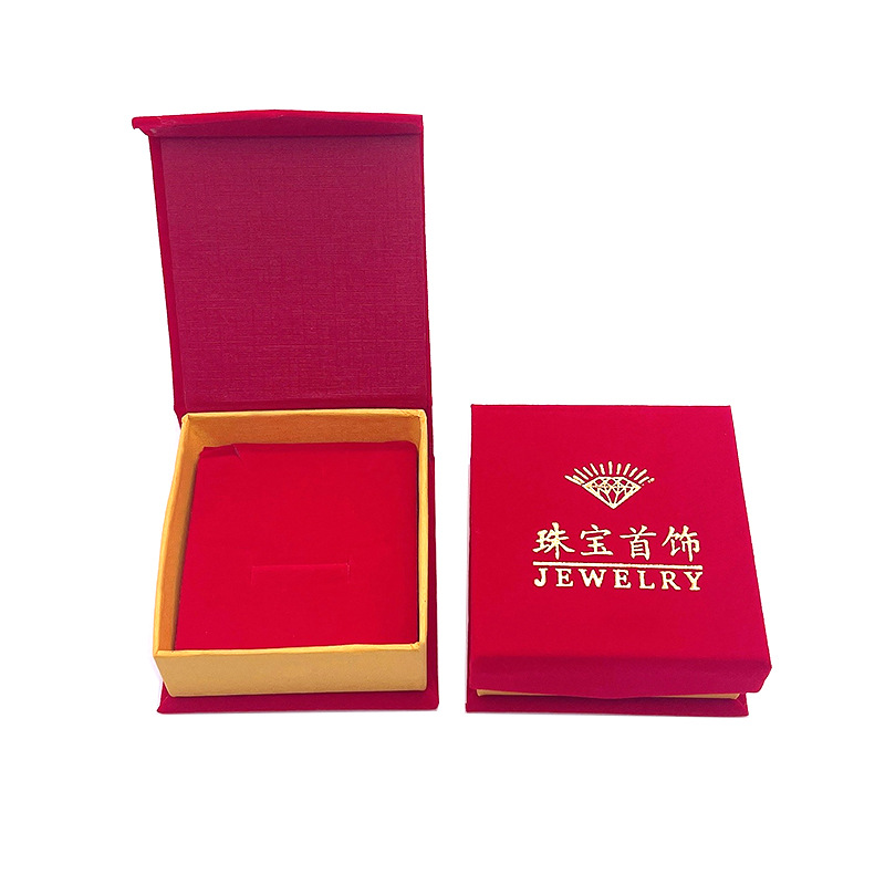 Red Velvet Pendant Box Jewelry Packaging Box Ring Box Printing Earrings Carton Box Jewelry Jade Storage Necklace Box