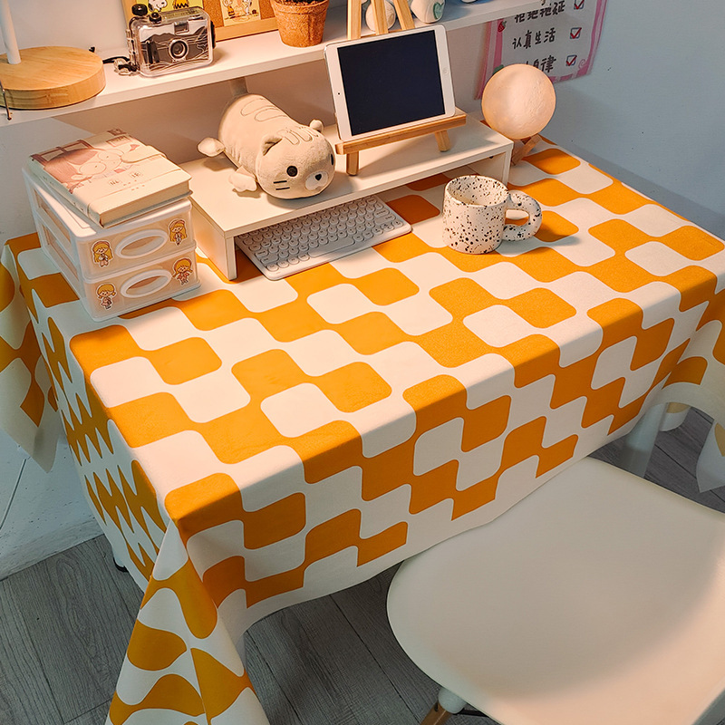 Picture of Checkerboard Tablecloth Ins Style Popular Photo Student Desk Dormitory Decoration Coffee Table Dustproof Picnic Stall Cloth