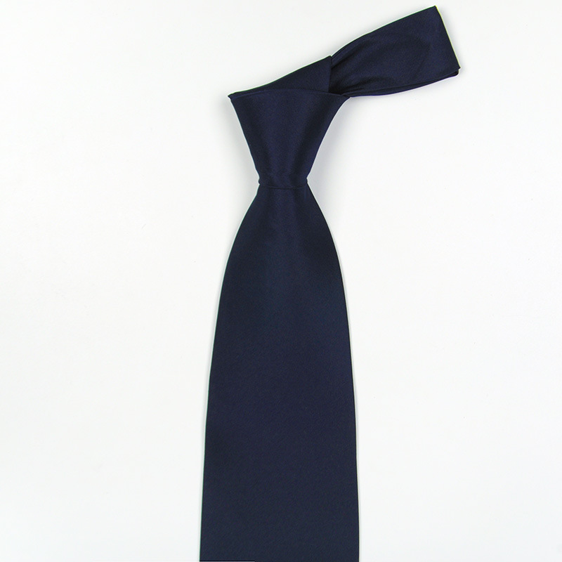 Picture of Lazy zipper easy to pull men's formal business 10cm pure blue red black professional work high quality tie