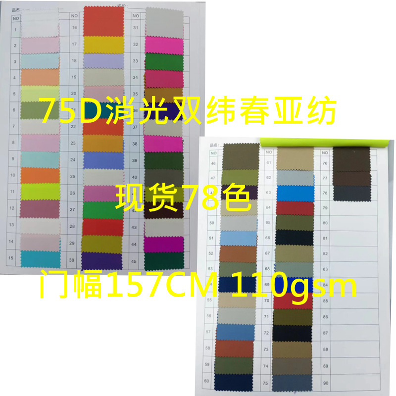 In-Stock Supply of 75D Matte Double-Woven Spring Yarn Fabric for down Jackets, Cotton Clothing, and Pants