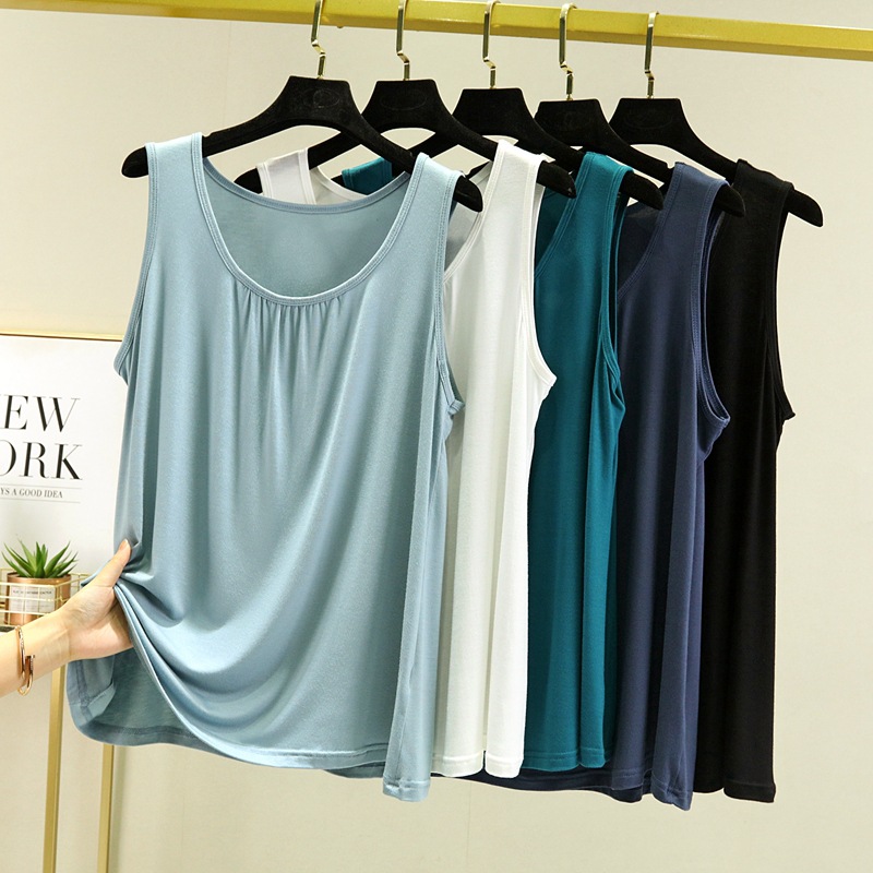 Loose Modal Vest Women's Summer Large Size Chubby Girls Inner Wearing Outer Wearing Sleeveless T-Shirt Home Top Thin Base Shirt