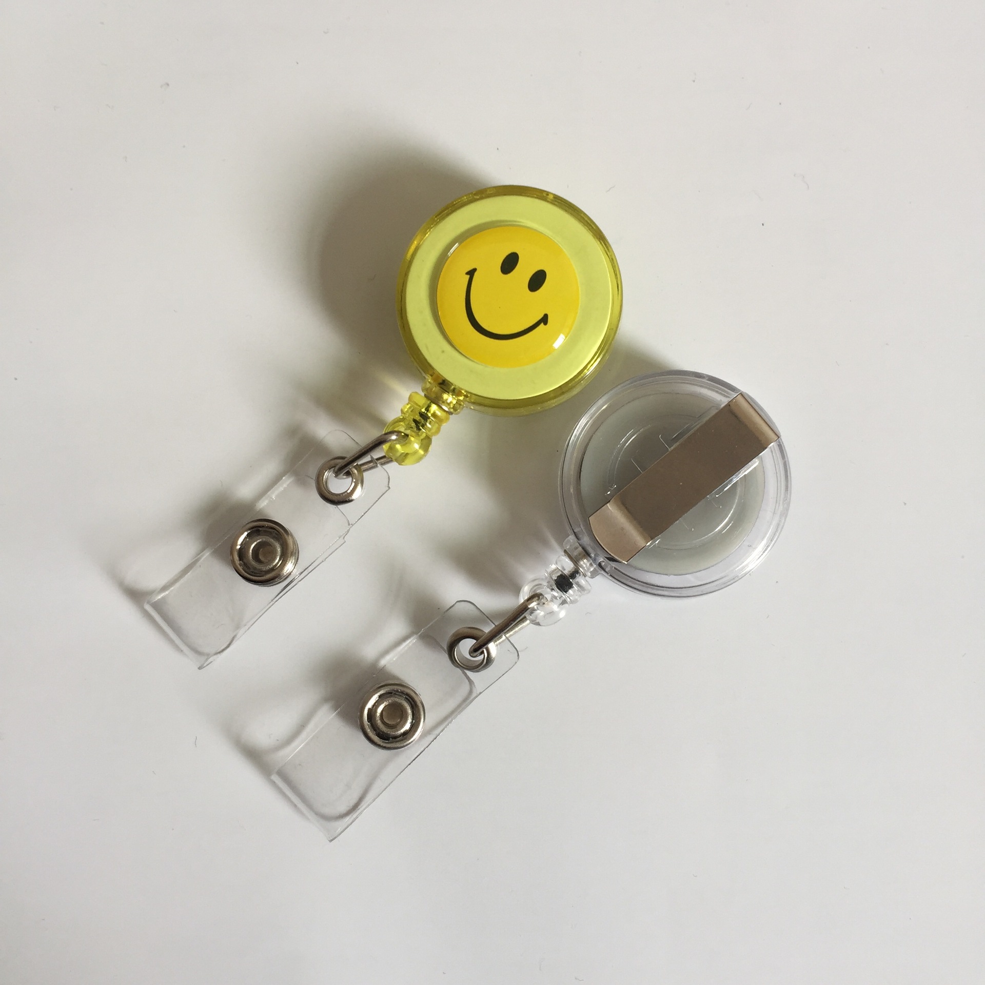 Picture of Factory wholesale LOGO smiley face easy pull buckle easy pull retractable buckle ID card set badge buckle key work card buckle
