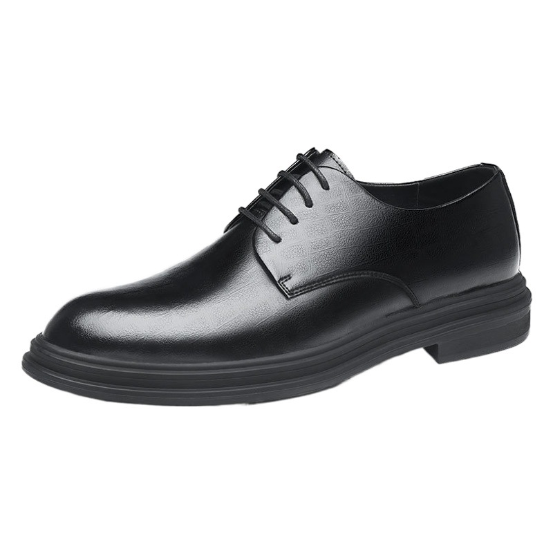 Autumn and Winter fleece-lined Height-increasing Leather Shoes 8cm Breathable Business Dress Height-increasing Shoes Men's Soil 6cm Wedding Groom Men's Shoes