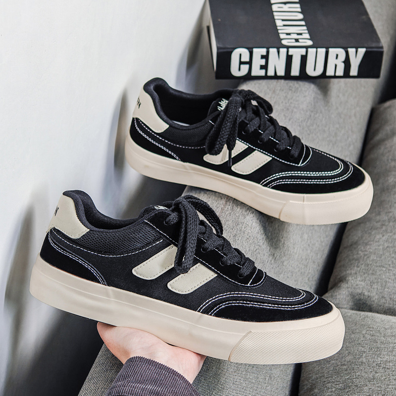 Breathable canvas shoes men's shoes 2025 spring sports skateboard shoes men's new niche original German training board shoes wholesale