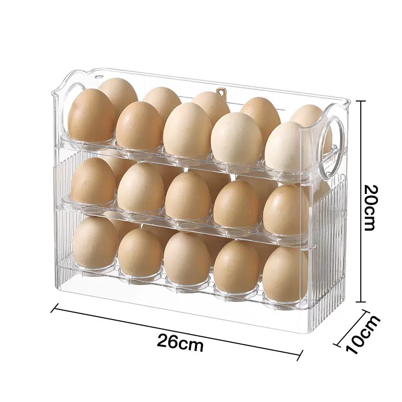 Picture of Automatic Flip Egg Storage Box Refrigerator Side Door Storage Rack Kitchen Special Egg Holder Storage Artifact Duck Egg Rack
