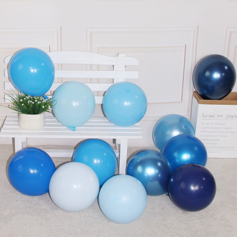 Picture of 10 Inch Thickened Sub Light Blue Ink Blue Haze Night Blue Round Balloon Birthday Bar Decoration