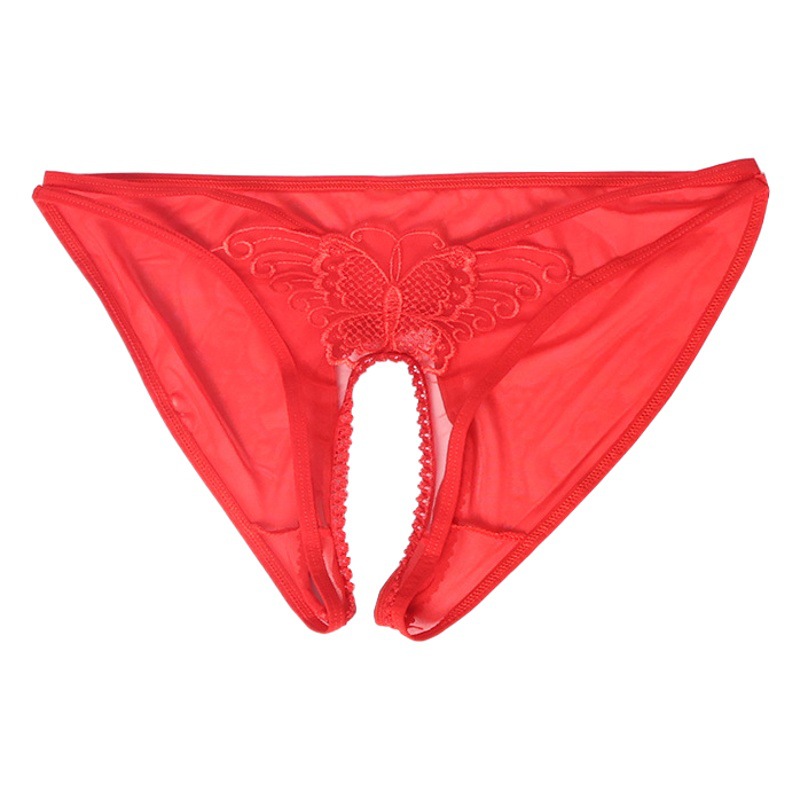 Women's sexy hot open crotch underwear low waist perspective temptation plus size pure desire bed sex triangle mesh underwear
