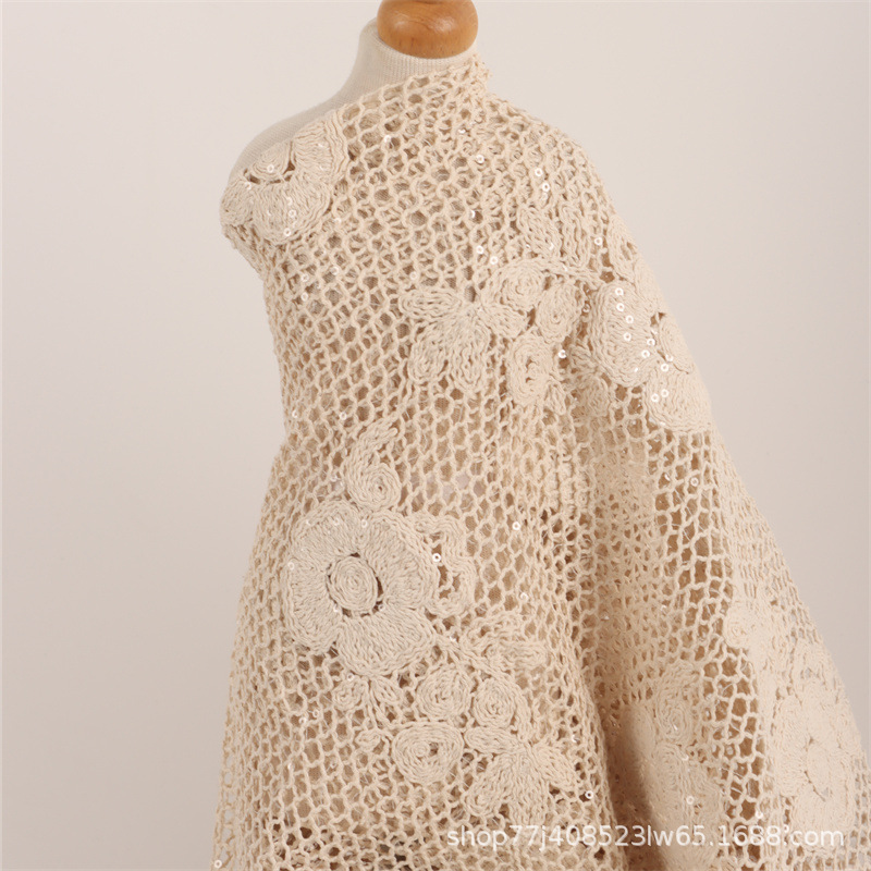 Woven Cotton sequined fabric knitted crochet fabric