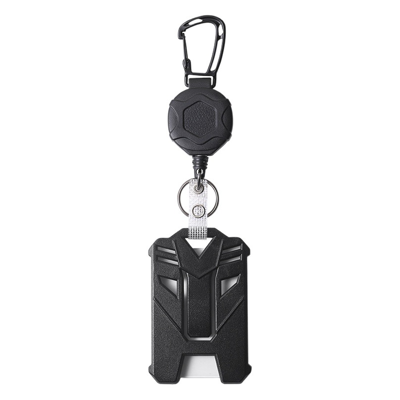 Picture of Wholesale New easy pull telescopic buckle high rebound mountaineering easy pull wire rope anti-lost anti-theft device PC black card sleeve