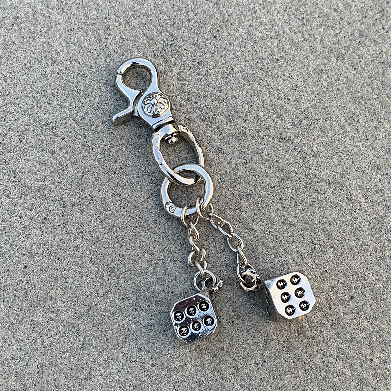 Vintage Floral Heavy-Duty Keychain Dice Pendant Accessory Bag Charm Cleanfit Cross-Border E-Commerce