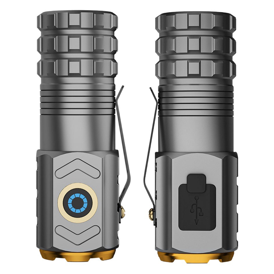 Cross-border three-eye portable strong light flashlight outdoor waterproof mini multi-function magnetic suction with cap clip rechargeable flashlight