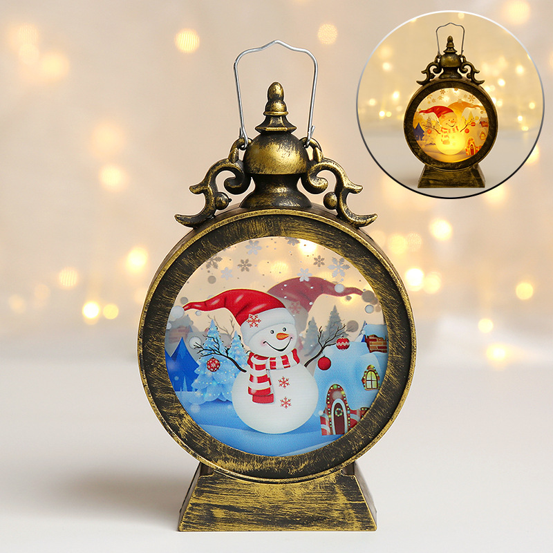 Picture of Cross-border Christmas decorations wind lamp LED retro portable lamp Christmas gift lighting scene layout ornaments
